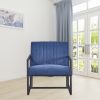 Modern design high quality fabric(BLUE) + steel armchair; for Kitchen; Dining; Bedroom; Living Room