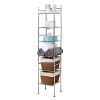 Six shelves Bathroom Slim Storage Shelving Unit for Garage;  kitchen;  Chrome