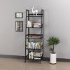 WTZ Bookshelf; Ladder Shelf; 5 Tier Bamboo Bookcase; Modern Open Book Case for Bedroom; Living Room; Office; BC-238 Black