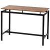 TREXM 5-Piece Kitchen Counter Height Table Set; Industrial Dining Table with 4 Chairs (Brown)