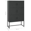 Highboard Black 31.5"x13.8"x53.1" Steel