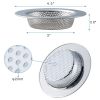 2pcs 4.5 Kitchen Sink Strainer Stopper Stainless Steel Drain Basket Waste Plug