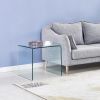 Small Clear Glass Side &amp; End Table; Tempered Glass End Table Small Coffee Table