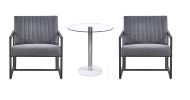 Modern design high quality fabric (GREY)+ steel armchair; for Kitchen; Dining; Bedroom; Living Room