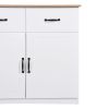 White Buffet Cabinet with Storage;  Kitchen Sideboard with 3 Doors and 3 Drawers;  Coffee Bar Cabinet;  Storage Cabinet Console Table for Living Room