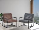 Modern design high quality fabric (BROWN)+ steel armchair; for Kitchen; Dining; Bedroom; Living Room