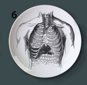 Human bone structure decoration plate (Option: 6style-8 inches)