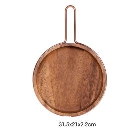 Solid wood steak cutting fruit bread tray cutting board (Option: Circular A)