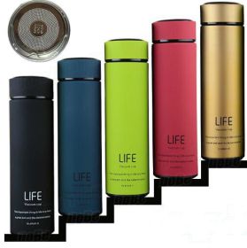 Thermo Cup Double Wall Stainless Steel Vacuum Flasks 500ml Thermo Cup Coffee Tea Milk Travel Mug Thermol Bottle (Color: Black)