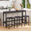 Modern Design Kitchen Dining Table,Pub Table,Long Dining Table Set with 3 Stools,Easy Assembly