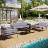 Light luxury style outdoor suit combination With 1 Love Sofa; 2 Single Sofa; 1 Coffee Table