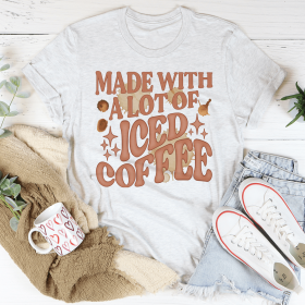 Made With A Lot Of Iced Coffee T-Shirt (Color: Ash)