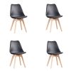 Nordic Style Living Room Chairs 4PCS With Backrest