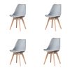 Nordic Style Living Room Chairs 4PCS With Backrest