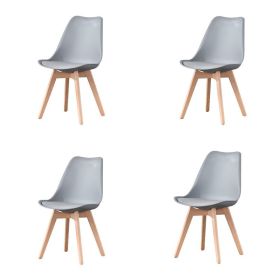 Nordic Style Living Room Chairs 4PCS With Backrest (Color: Gray)