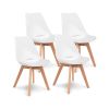 Nordic Style Living Room Chairs 4PCS With Backrest