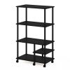 4-Tier Toolless Kitchen Storage Shelf Cart, Americano/Black