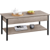 Wood and Metal Lift Top Coffee Table, Rustic Gray