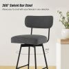 Bar Height Upholstered Kitchen Dining Chairs Swivel Bar Stools