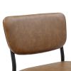 Pu Faux Leather Bar Stools Set of 2, Pub Barstools with Back and Footrest