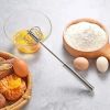 Stainless Steel Egg Rotary Whisk, Semi-Automatic Egg Beater Mixer