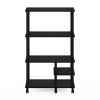 4-Tier Toolless Kitchen Storage Shelf Cart, Americano/Black