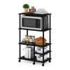 4-Tier Toolless Kitchen Storage Shelf Cart, Americano/Black