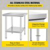 Stainless Steel Commercial Kitchen Work Table 36x24 Inch With 4 Casters