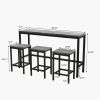 Modern Design Kitchen Dining Table,Pub Table,Long Dining Table Set with 3 Stools,Easy Assembly