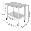 Stainless Steel Commercial Kitchen Work Table 36x24 Inch With 4 Casters