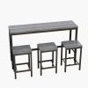 Modern Design Kitchen Dining Table,Pub Table,Long Dining Table Set with 3 Stools,Easy Assembly