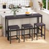 Modern Design Kitchen Dining Table,Pub Table,Long Dining Table Set with 3 Stools,Easy Assembly