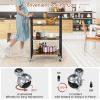 Mini Portable Kitchen Utility Serving Island Cart With Storage Shelves