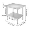 Stainless Steel Commercial Kitchen Work Table 36x24 Inch With 4 Casters