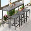 Modern Design Kitchen Dining Table,Pub Table,Long Dining Table Set with 3 Stools,Easy Assembly